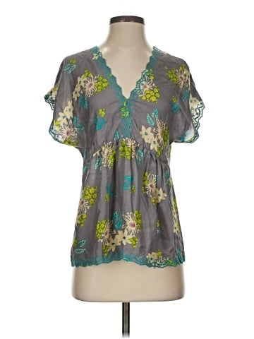 Johnny Was Short Sleeve Silk Top (view 1)