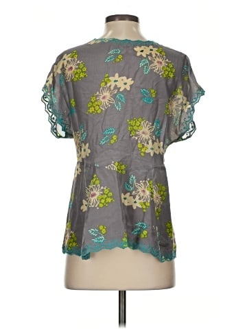Johnny Was Short Sleeve Silk Top (view 2)