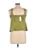 Blue Tassel 100% Polyester Green Sleeveless Blouse Size L - photo 2