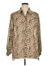 Liz Claiborne 100% Polyester Animal Print Tan Long Sleeve Blouse Size 1X - photo 1