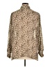 Liz Claiborne 100% Polyester Animal Print Tan Long Sleeve Blouse Size 1X - photo 2