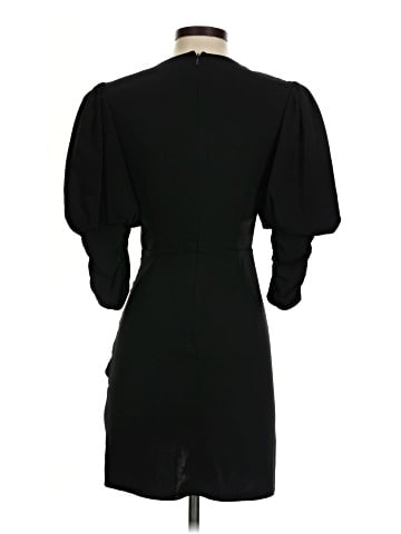 Self-Portrait Stretch Crepe Puff Sleeve Midi Dress  (view 2)