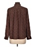 Ann Taylor LOFT 100% Polyester Animal Print Brown Long Sleeve Blouse Size L (petite) - photo 2