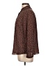 Ann Taylor LOFT 100% Polyester Animal Print Brown Long Sleeve Blouse Size L (petite) - photo 5