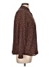 Ann Taylor LOFT 100% Polyester Animal Print Brown Long Sleeve Blouse Size L (petite) - photo 4