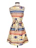 Maison Jules 100% Polyester Print Yellow Casual Dress Size S - photo 2