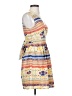 Maison Jules 100% Polyester Print Yellow Casual Dress Size S - photo 4