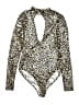 Forever 21 Animal Print Silver Long Sleeve Blouse Size M - photo 2