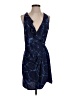 Parker 100% Silk Graphic Blue Cocktail Dress Size XS - photo 1