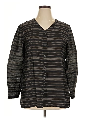Jones New York 3/4 Sleeve Button-Down Shirt (view 1)