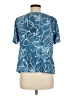 Chico's 100% Cotton Floral Blue Short Sleeve Henley Size Med (1) - photo 2