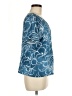 Chico's 100% Cotton Floral Blue Short Sleeve Henley Size Med (1) - photo 4