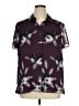 Sag Harbor 100% Polyester Floral Purple Short Sleeve Blouse Size XL - photo 1