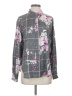 DKNY 100% Polyester Floral Gray Long Sleeve Blouse Size S - photo 1
