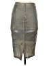 Akira Chicago Black Label 100% Polyester Metallic Silver Formal Skirt Size S - photo 2