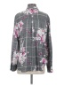 DKNY 100% Polyester Floral Gray Long Sleeve Blouse Size S - photo 2