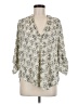 Lush 100% Polyester Ivory 3/4 Sleeve Blouse Size M - photo 1
