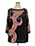 JM Collection Paisley Black 3/4 Sleeve Blouse Size 3X - photo 1