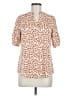 Perseption Concept Floral Orange Short Sleeve Blouse Size M - photo 1