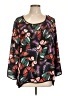 Chaus 100% Polyester Black 3/4 Sleeve Blouse Size L - photo 1