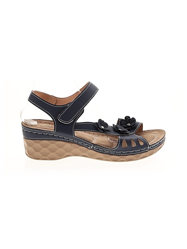Pre-owned Assorted Brands Wedges In Blue