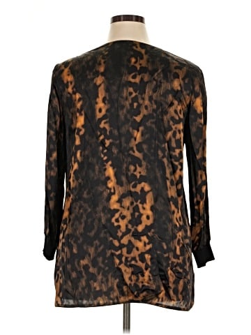 Lafayette 148 New York Long Sleeve Silk Top (view 2)