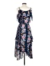 Parker 100% Polyester Floral Blue Casual Dress Size XS - photo 2