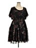 Torrid 100% Polyester Floral Black Casual Dress Size 3X Plus (3) - photo 1