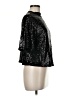 H&M Metallic Black 3/4 Sleeve Blouse Size M - photo 4