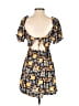 Bebop 100% Polyester Print Yellow Blue Casual Dress Size S - photo 2