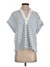 JOA Stripes Blue Short Sleeve Blouse Size S - photo 1