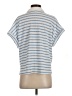 JOA Stripes Blue Short Sleeve Blouse Size S - photo 2
