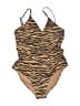 Aerie Animal Print Brown One Piece Swimsuit Size L - photo 1