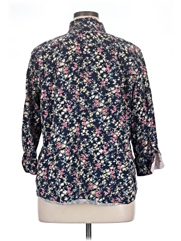 Chaps 3/4 Sleeve Button-Down Shirt (view 2)