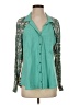 Umgee Animal Print Teal Long Sleeve Blouse Size S - photo 1