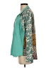 Umgee Animal Print Teal Long Sleeve Blouse Size S - photo 5