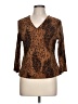 Cleo Animal Print Brown 3/4 Sleeve T-Shirt Size L - photo 1