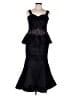 Mac Duggal 100% Polyester Solid Black Cocktail Dress Size 16W - photo 1