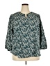 Monday Fun 100% Polyester Teal 3/4 Sleeve Blouse Size 2X - photo 1