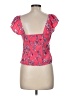 Ann Taylor LOFT Outlet 100% Polyester Pink Short Sleeve Blouse Size 8 - photo 2