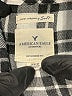 American Eagle Outfitters Plaid Silver Long Sleeve Button-Down Shirt Size M - photo 7