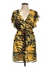 Mac & Jac 100% Polyester Tropical Yellow Cocktail Dress Size L - photo 1