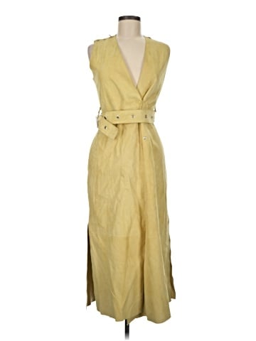 Acne Studios whipstitched belted suede midi wrap dress (view 1)