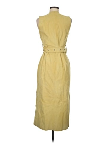 Acne Studios whipstitched belted suede midi wrap dress (view 2)