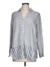 J.Jill Stripes Gray Long Sleeve Button-Down Shirt Size Lg Petite - photo 1