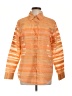 Coldwater Creek Stripes Orange Long Sleeve Button-Down Shirt Size L - photo 1