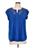 Daniel Rainn 100% Polyester Blue Short Sleeve Blouse Size L - photo 1