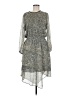 DKNY 100% Polyester Animal Print Silver Casual Dress Size M - photo 1
