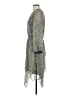 DKNY 100% Polyester Animal Print Silver Casual Dress Size M - photo 5