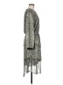 DKNY 100% Polyester Animal Print Silver Casual Dress Size M - photo 4